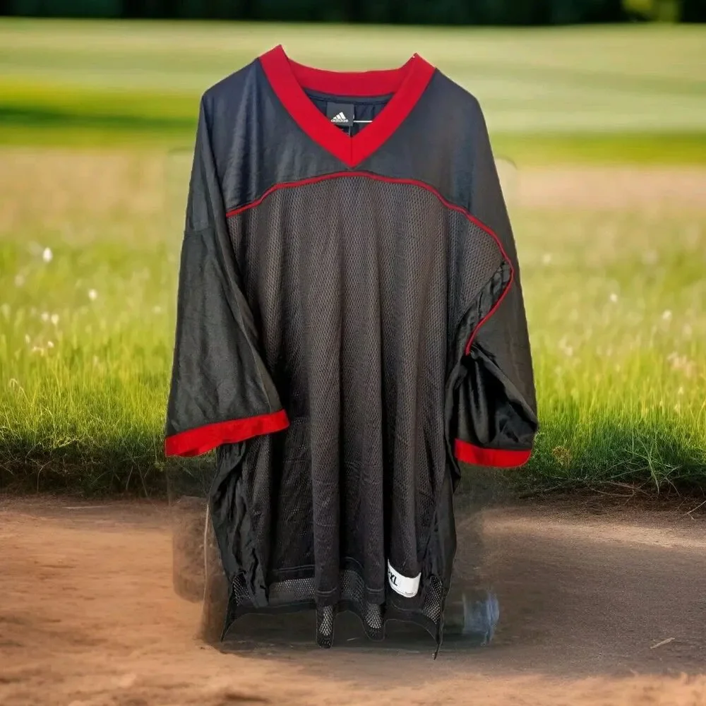 Adidas Football Jersey Black/Red Men's Size 2XL